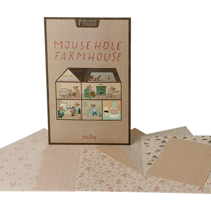 Maileg Mouse Hole Farmhouse Wallpaper