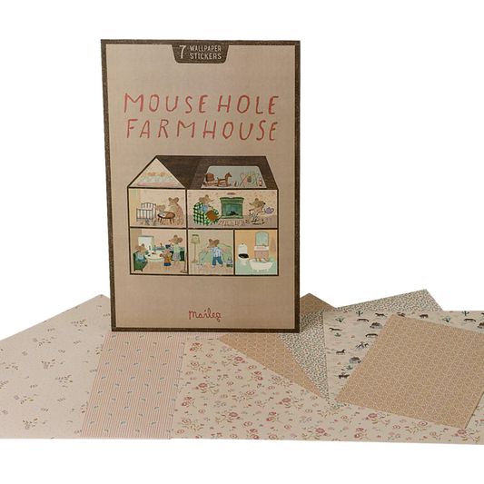 Maileg Mouse Hole Farmhouse Wallpaper