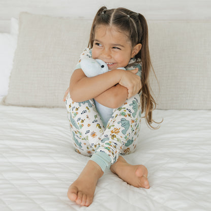 Kids wearing manatee bamboo short sleeve pajama set soft breathable sleepwear for sensitive skin