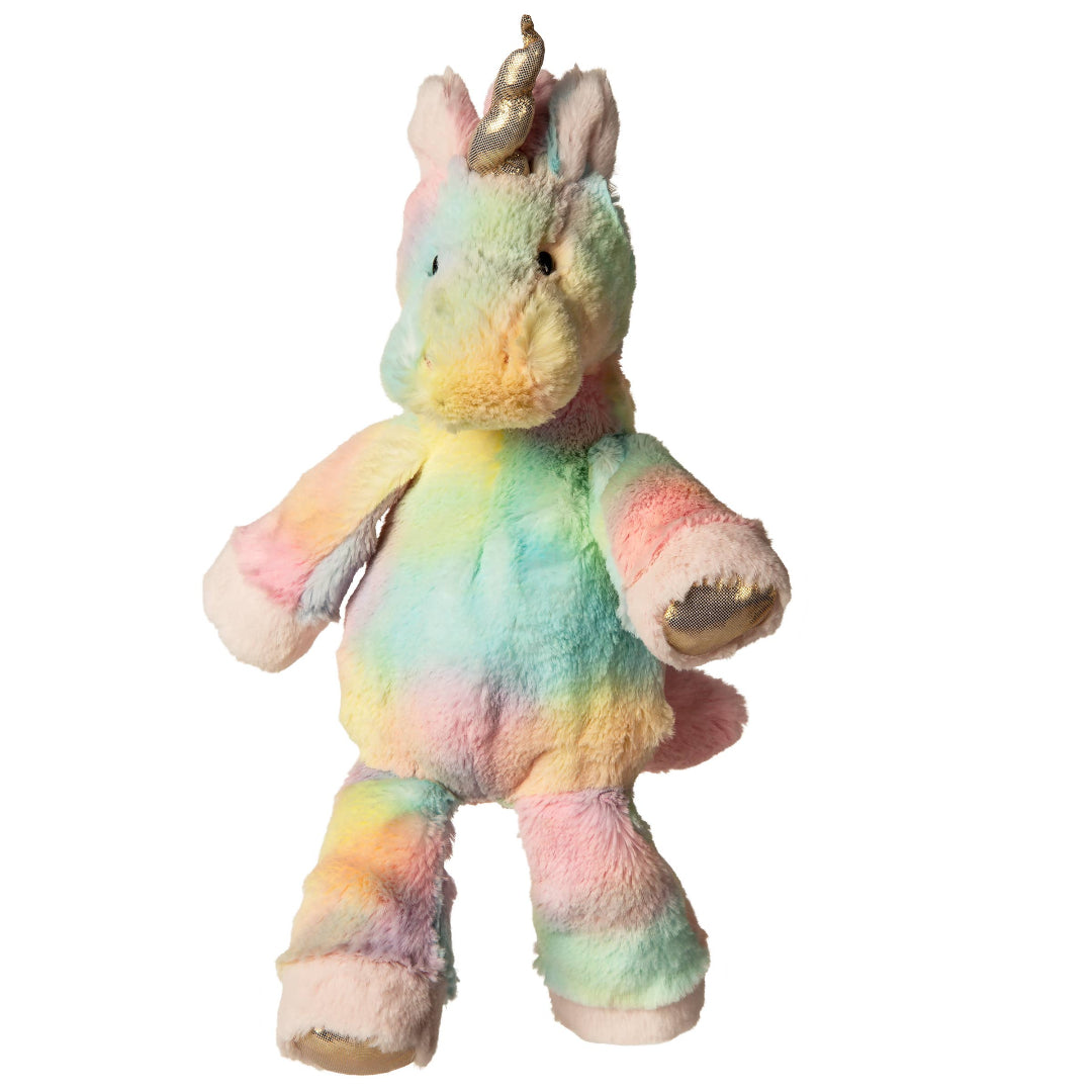 pastel rainbow colored stuffed unicorn toy