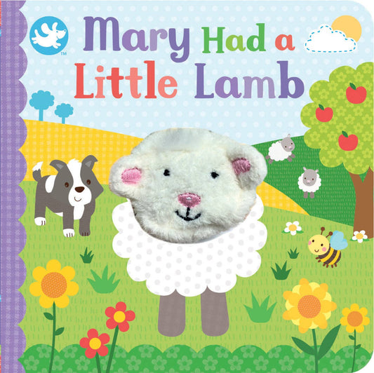 little lamb finger puppet book with a lam and dog on the front cover