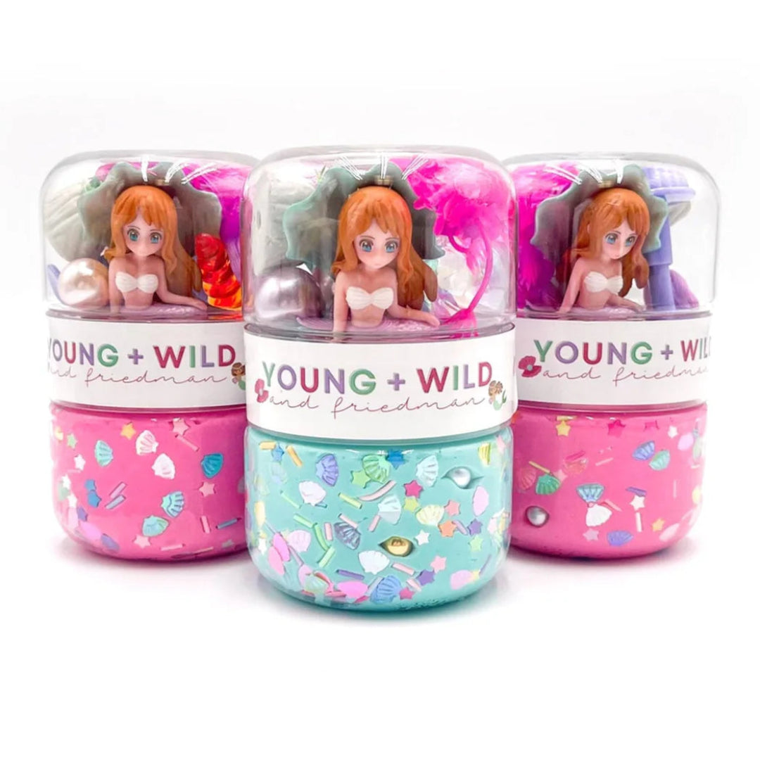 mermaid themed grab and go dough jar