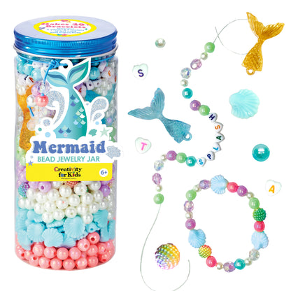 Faber Castell - Bead Jewelry Jar Mermaid - DIY Bracelet Craft Kit for Kids