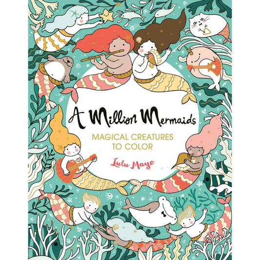 a coloring book with lots of mermaids on the cover