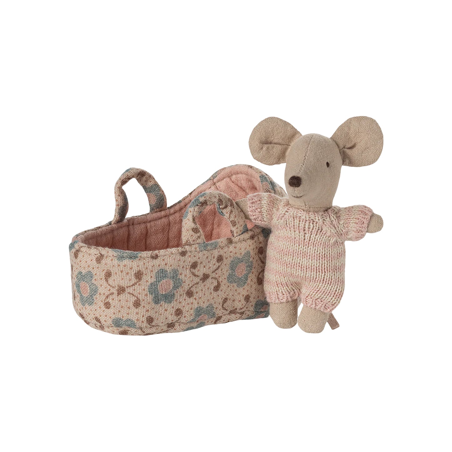 Maileg - Baby Mouse in Carry Cot – Rose