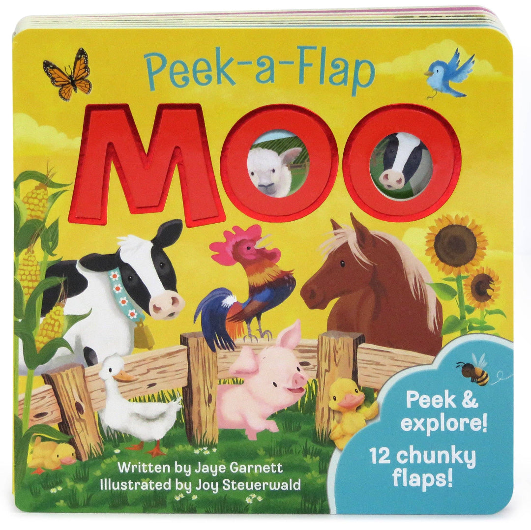 peek-a-flap book called Moo about farm animals