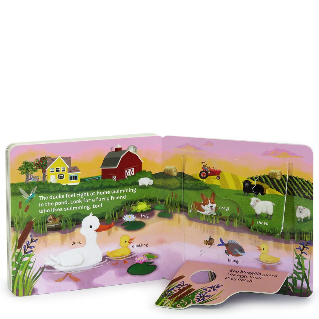 peek-a-flap book called Moo about farm animals
