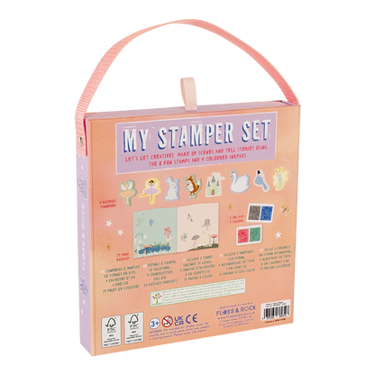 Box of 'My Stamper Set' with illustrations and text on a white background