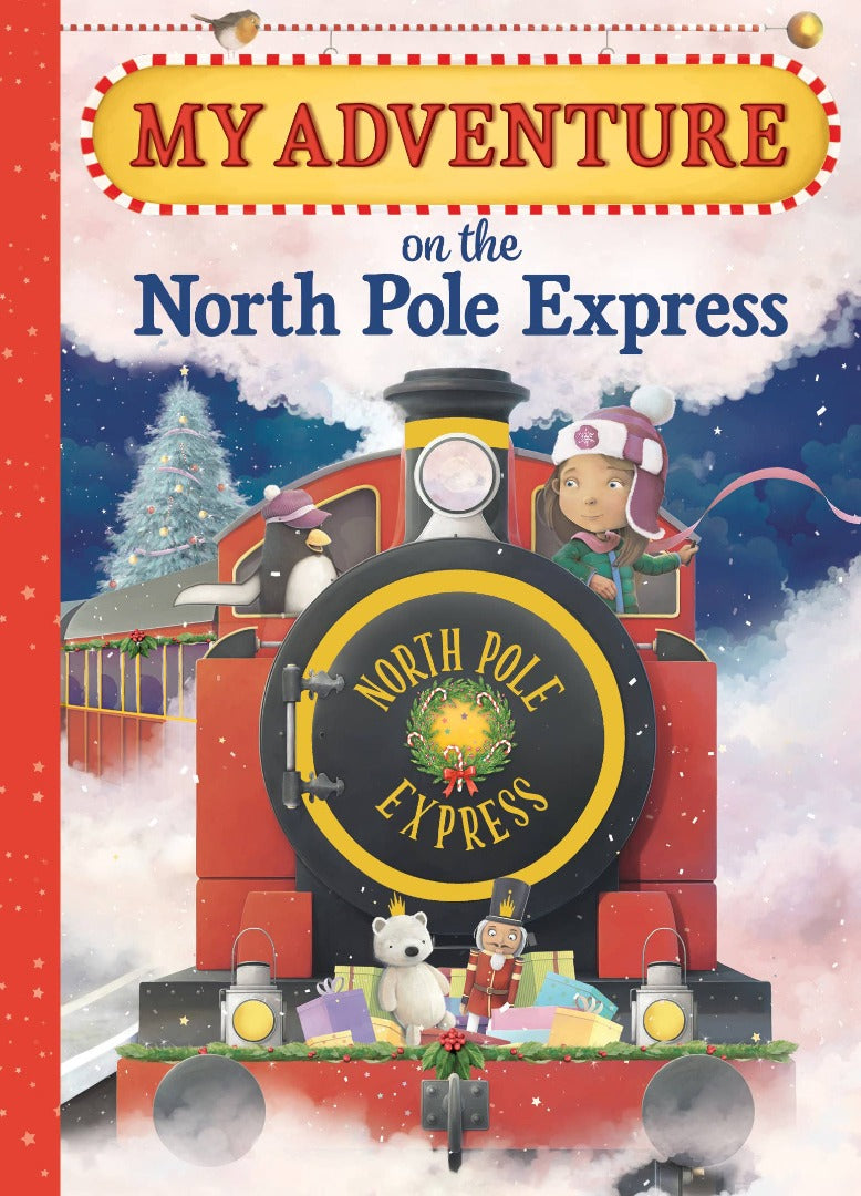 My Adventure On the North Pole Express Hardcover Book (Girl)