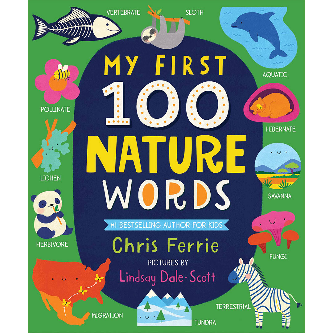 Soft board book with 100 first nature words