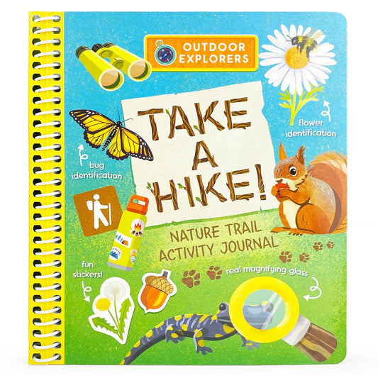 Various multi-colored trail items on a spiral book