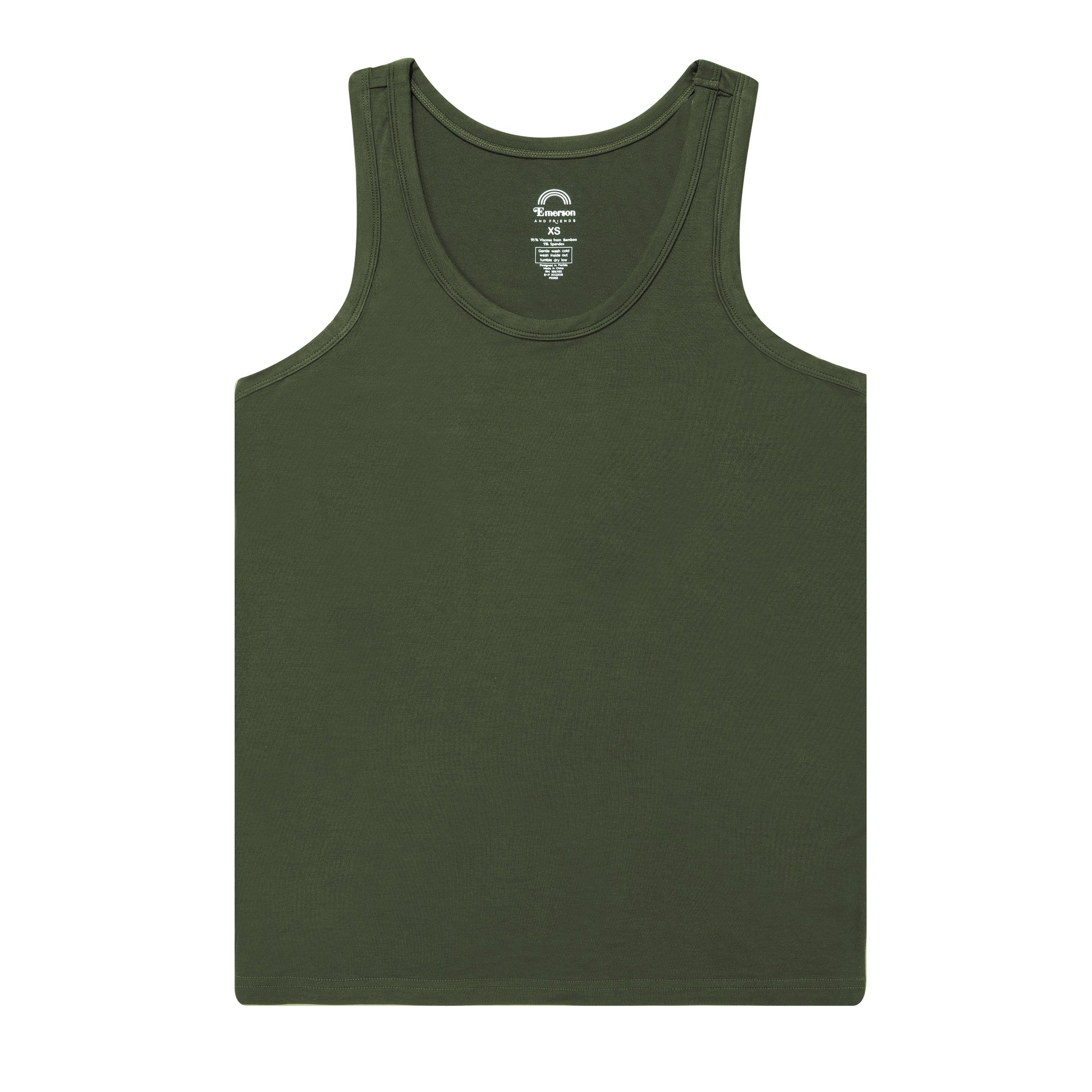 Green tank top on a white background