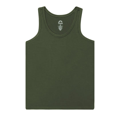 Green tank top on a white background