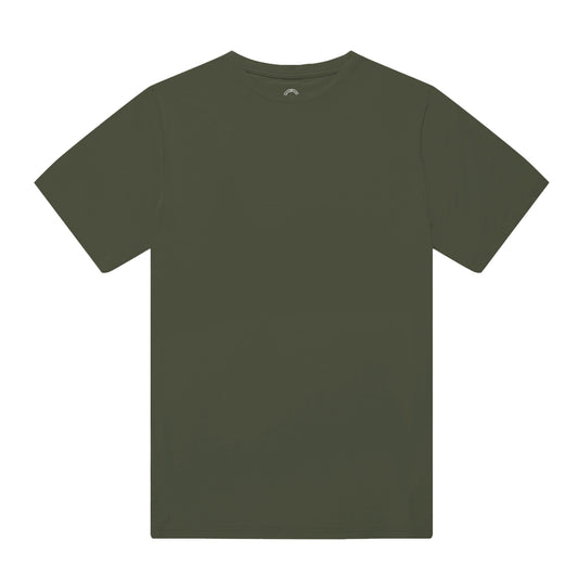 Plain green t-shirt on a white background