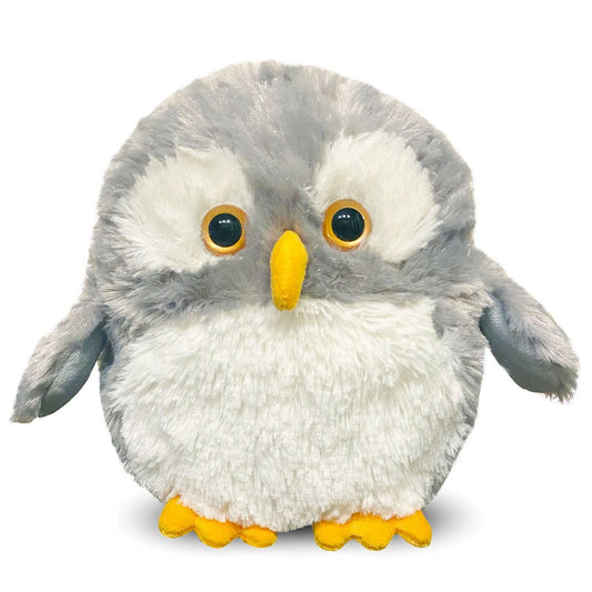 Gray and yellow owl plush