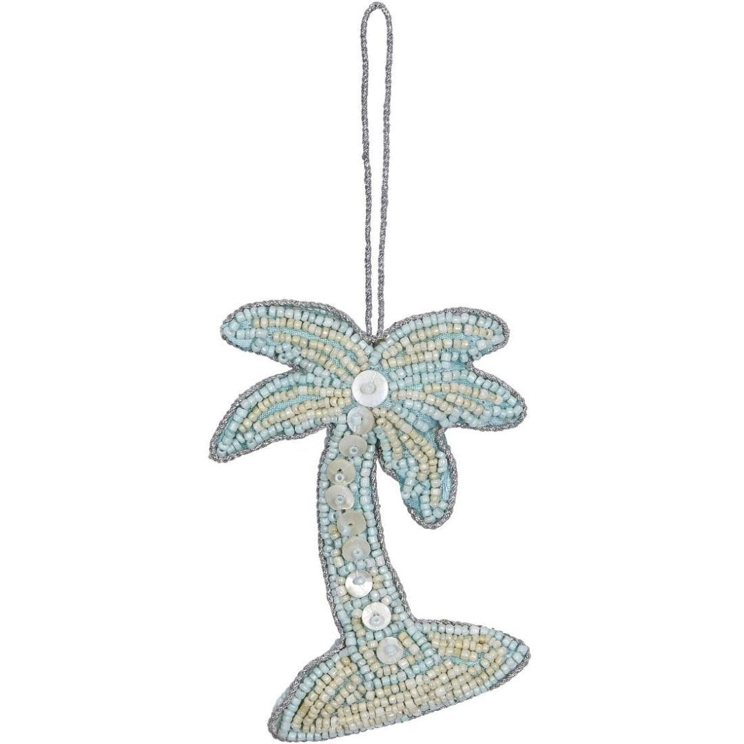 palm tree ornament made with multi colored beads