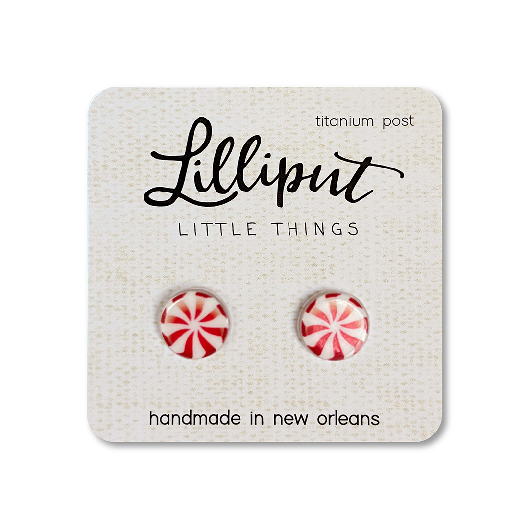 mini peppermint earrings