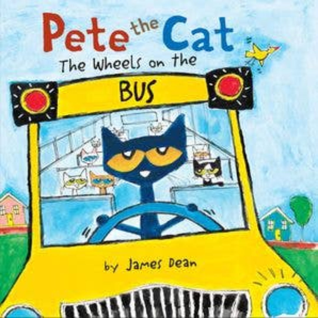 a cat driving a school bus full of kittens
