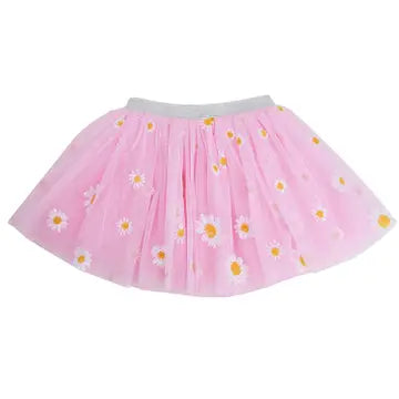 light pink tutu with white daisies all over it