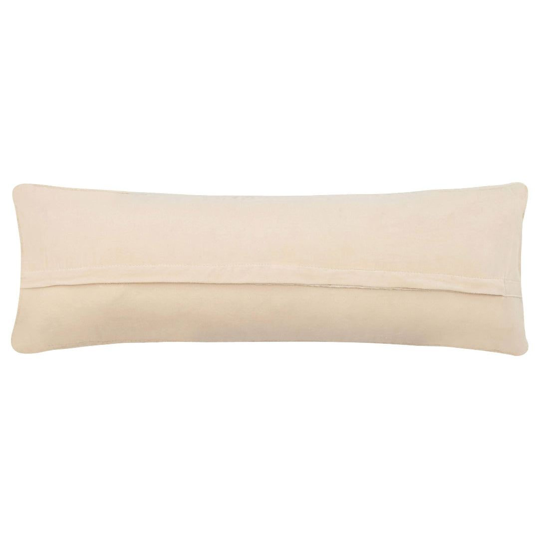 back side of pillow thats plain and cream in color