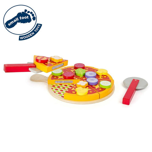 pizza with cutters and toppings play set