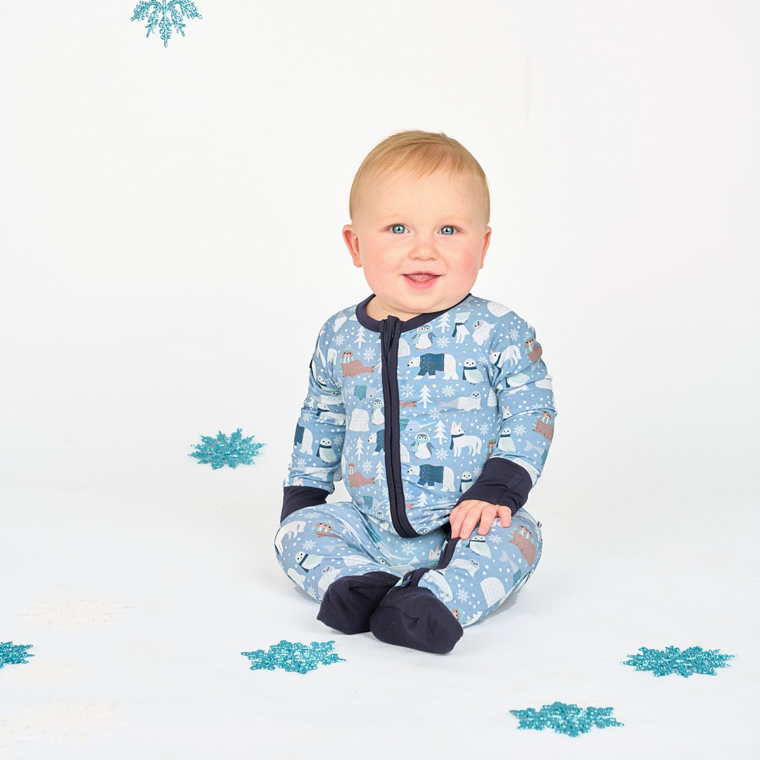 Polar Pals Bamboo Convertible Baby Pajamas