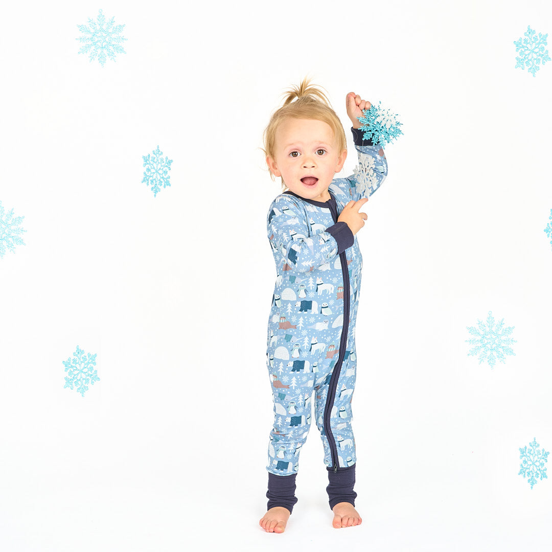 Polar Pals Bamboo Convertible Baby Pajamas