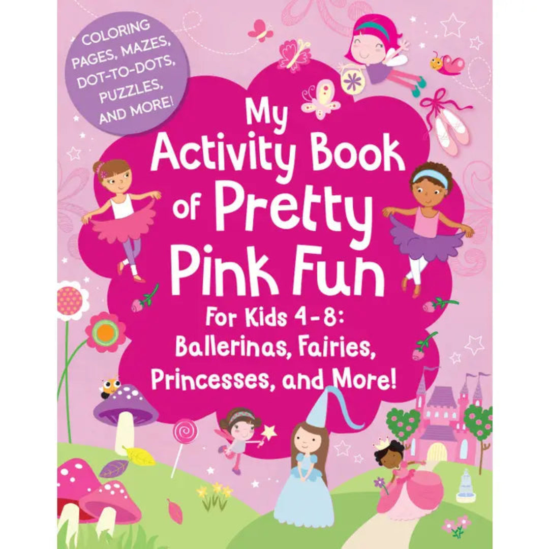 an activity book called pretty pink fun