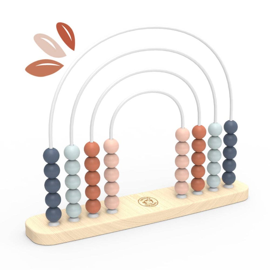 rainbow abacus toy with 4 different colored beads