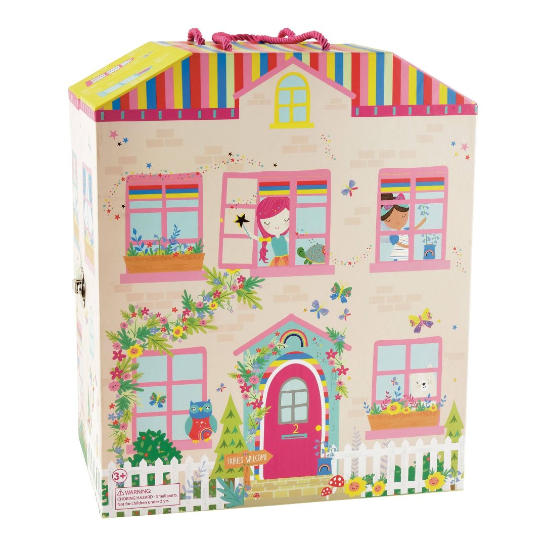 fairy playhouse with animals and girl with wand