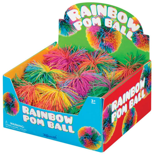 Rainbow Pom Ball Squishy Toy