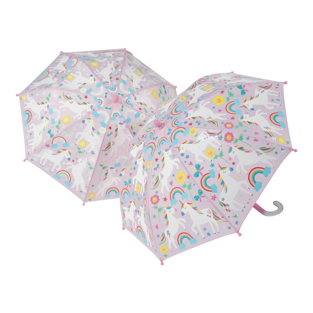 color changing pink unicorn umbrella