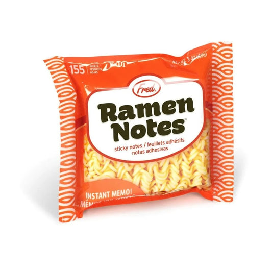 Pack of sticky notes that looks like a ramen noodle pack
