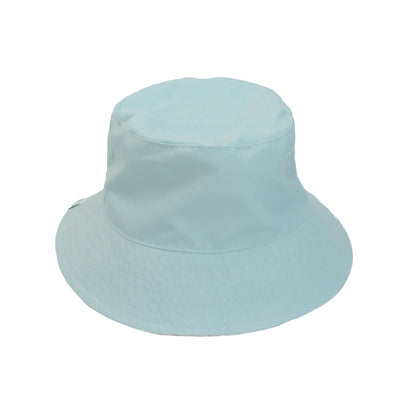 Light blue bucket hat on a white background