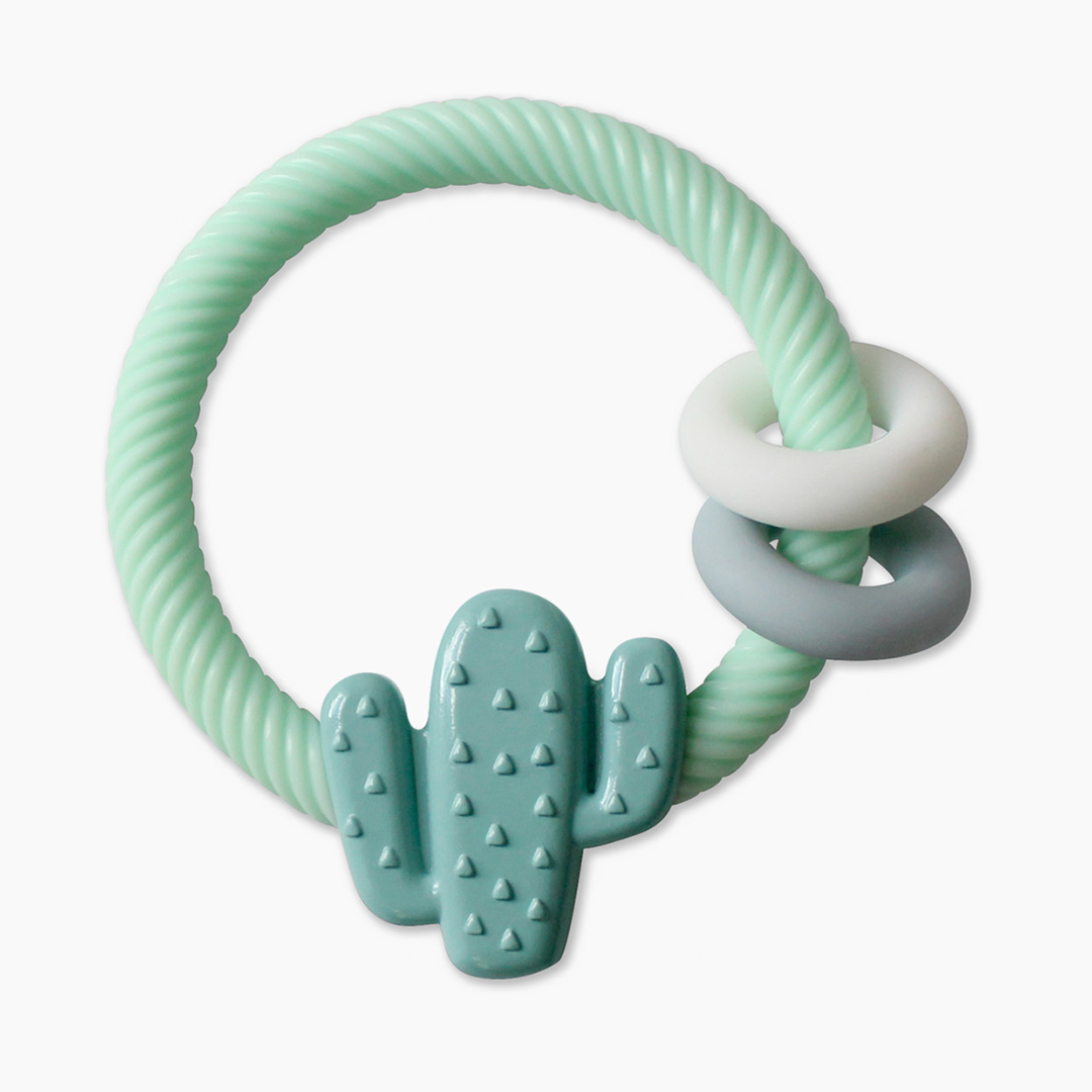 silicone cactus rattle and teether