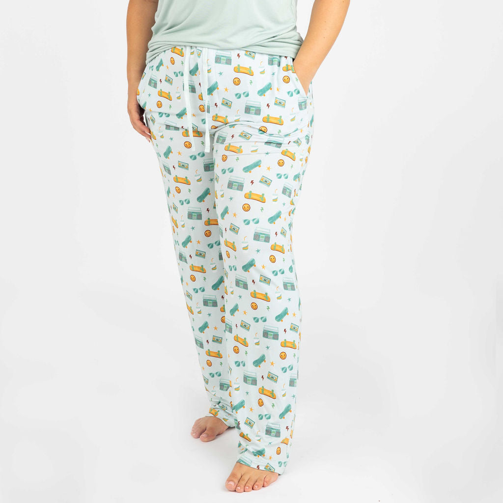 Roll With It Skateboard Bamboo Relaxed Lounge Pajama Pants
