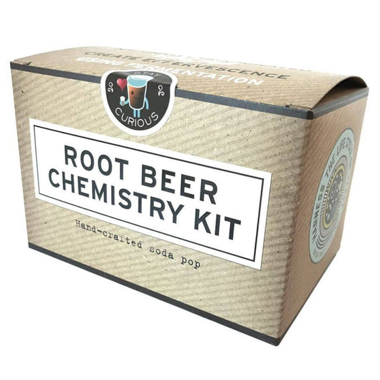 root beer chemistry kit in a brown box