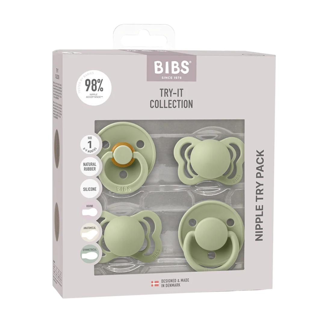 pack of 4 sage pacifiers