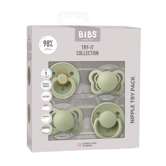 pack of 4 sage pacifiers