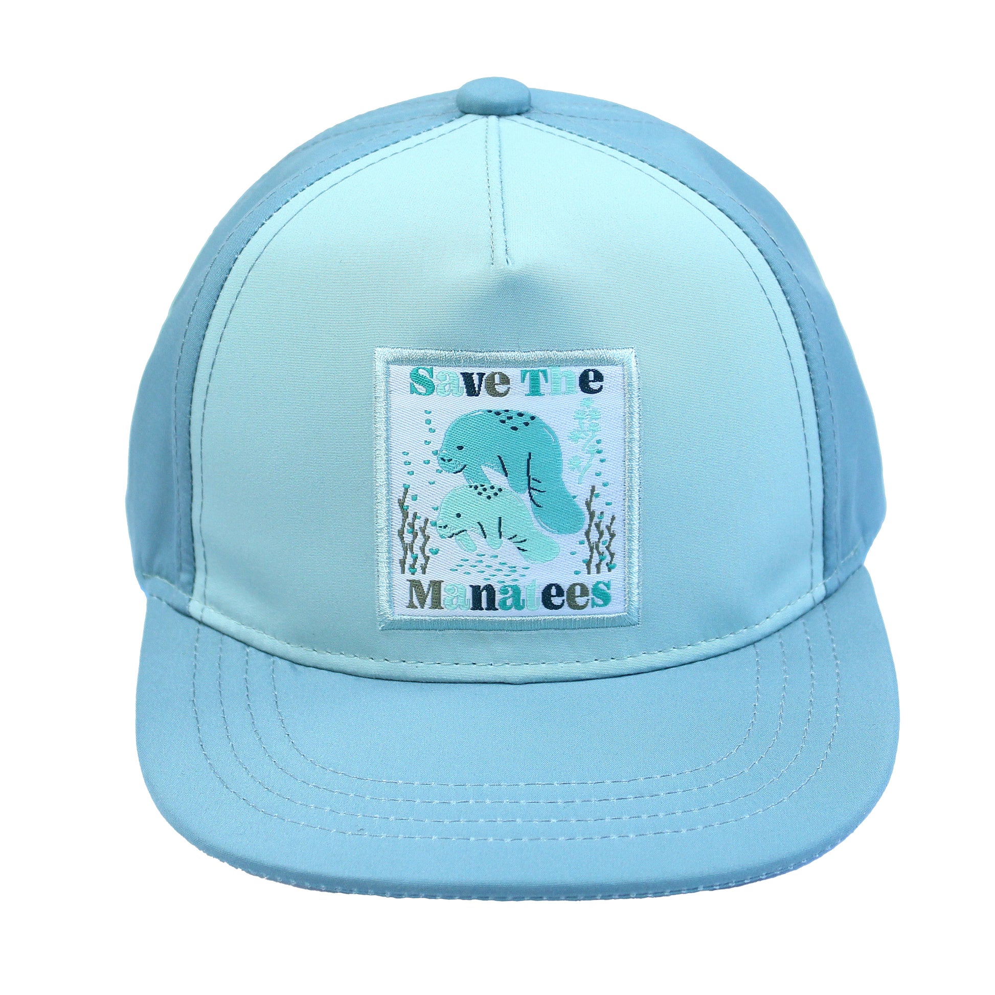 Light blue cap with 'Save the Manatees' patch on a white background