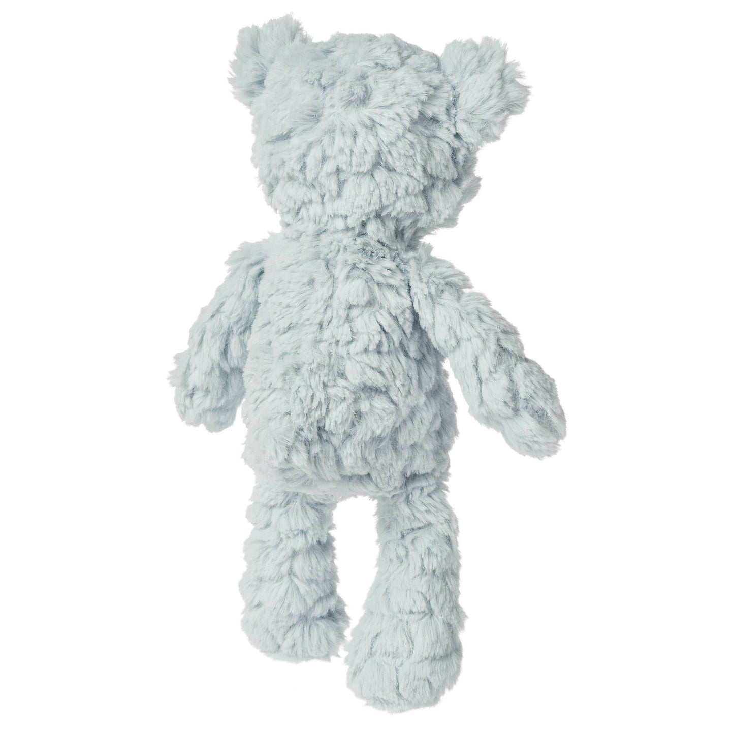 Light blue plush toy on a white background