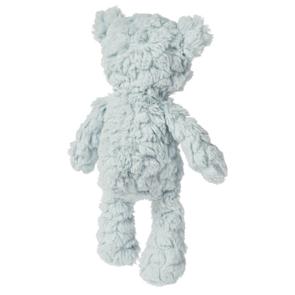 Light blue plush toy on a white background