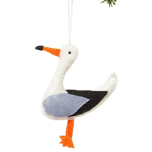 seagull shaped ornament made of felt