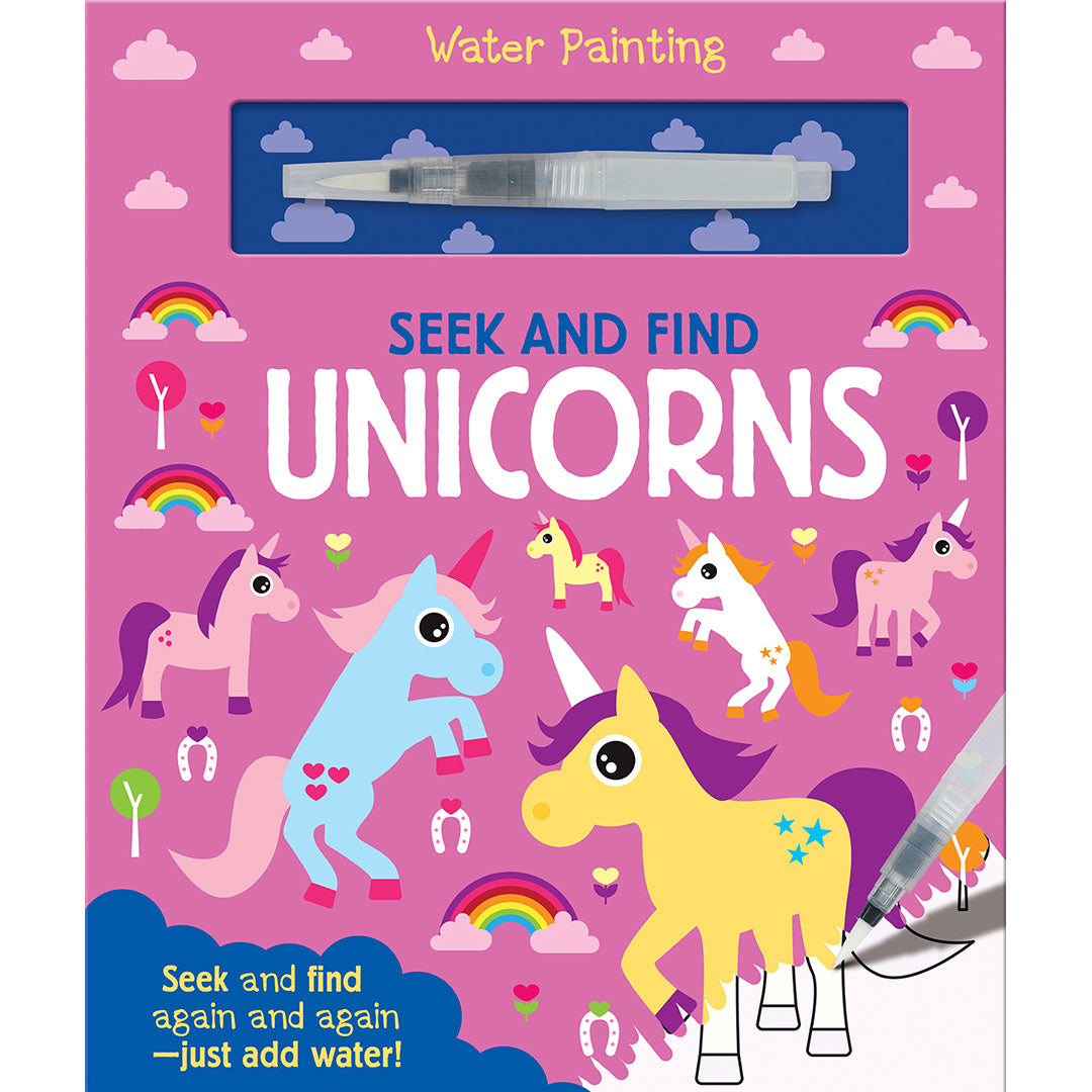 Seek and Find Unicorns Water Painting Activity Book