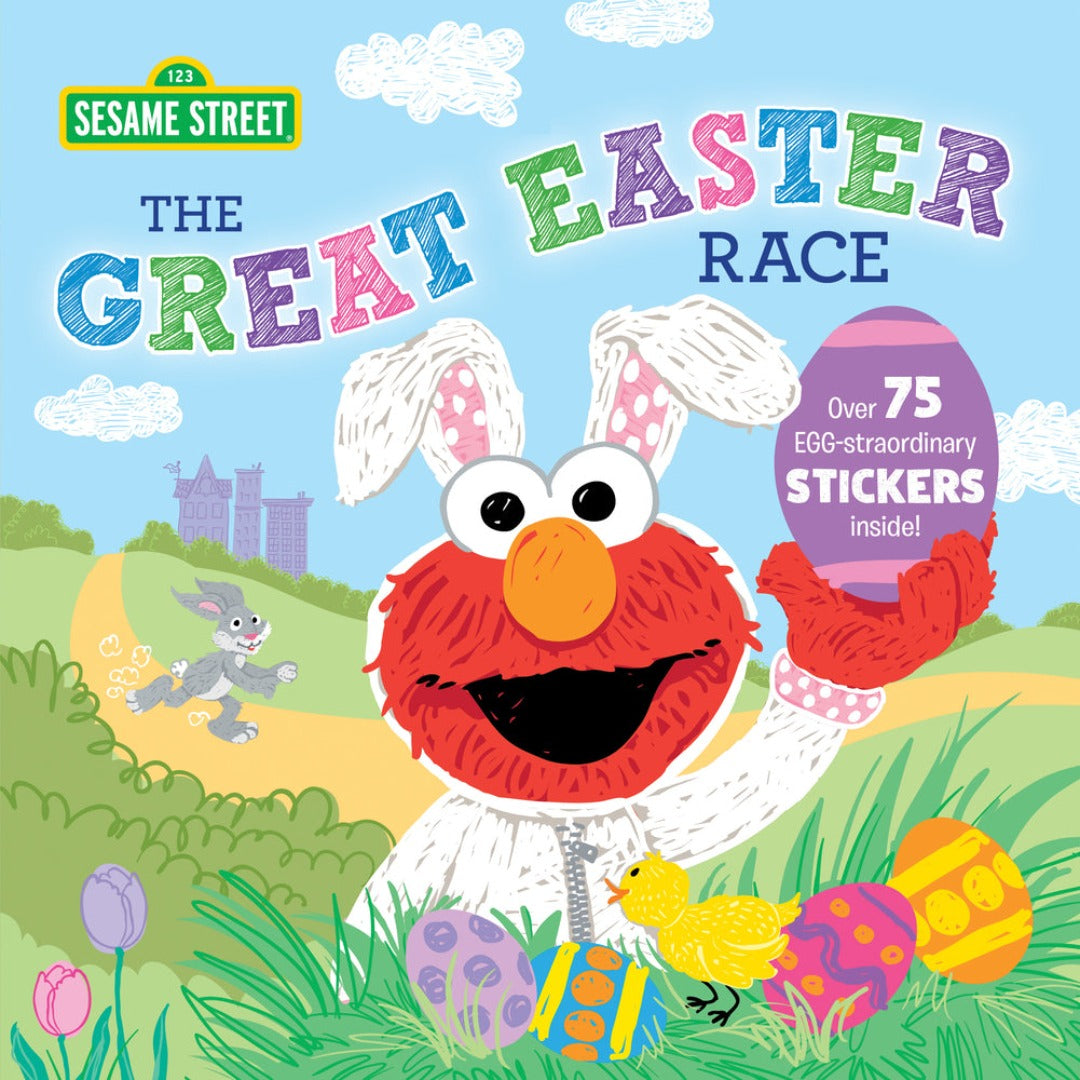 Colorful book with Elmo dressed as the Easter Bunny