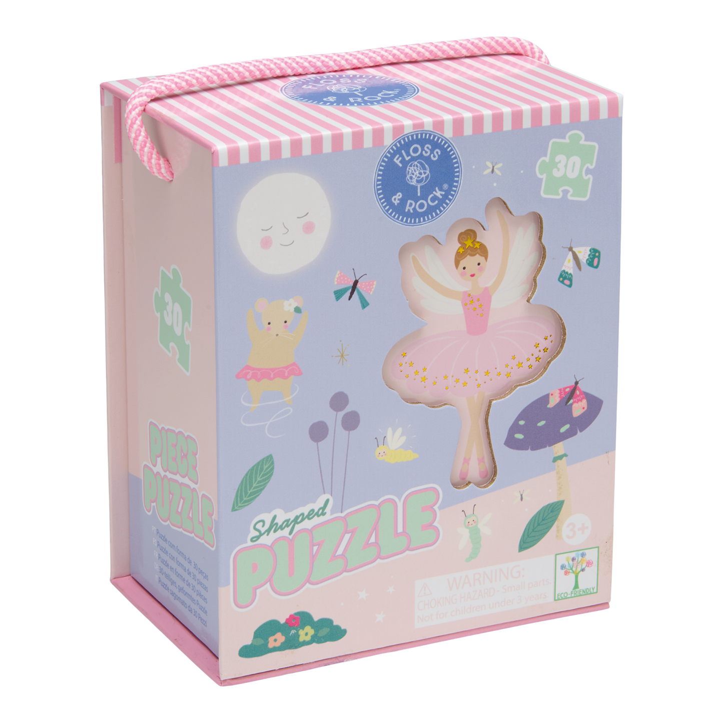 Puzzle box with a ballerina design on a white background