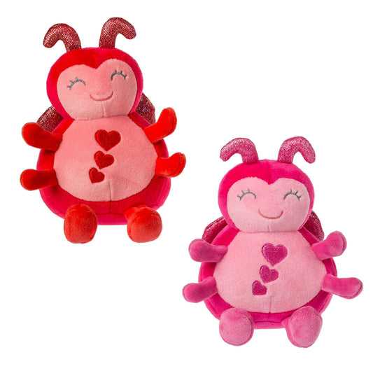 stuffed love bugs in both red and pink