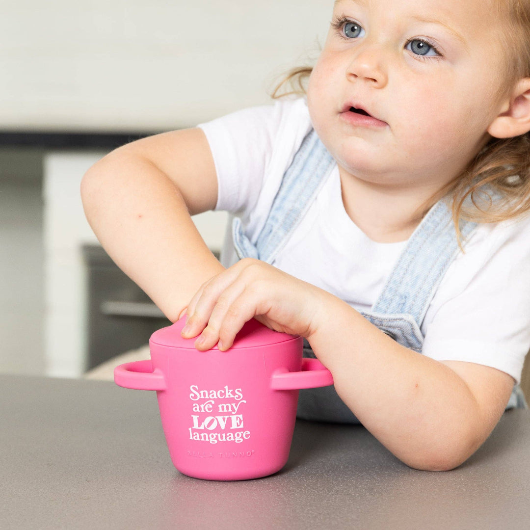 pink silicone snack cup