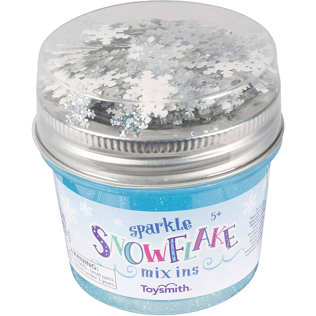 blue putty with snowflake mix in