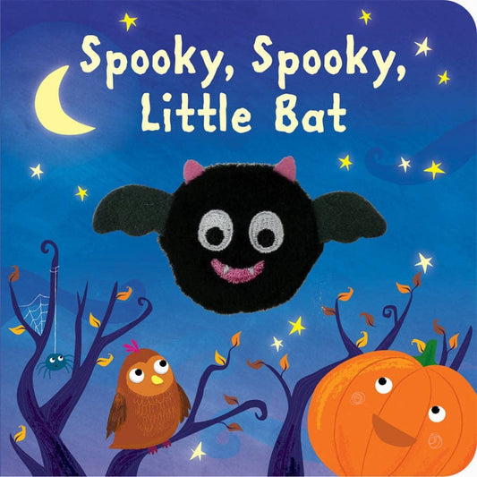 bat finger puppet, halloween themed board book